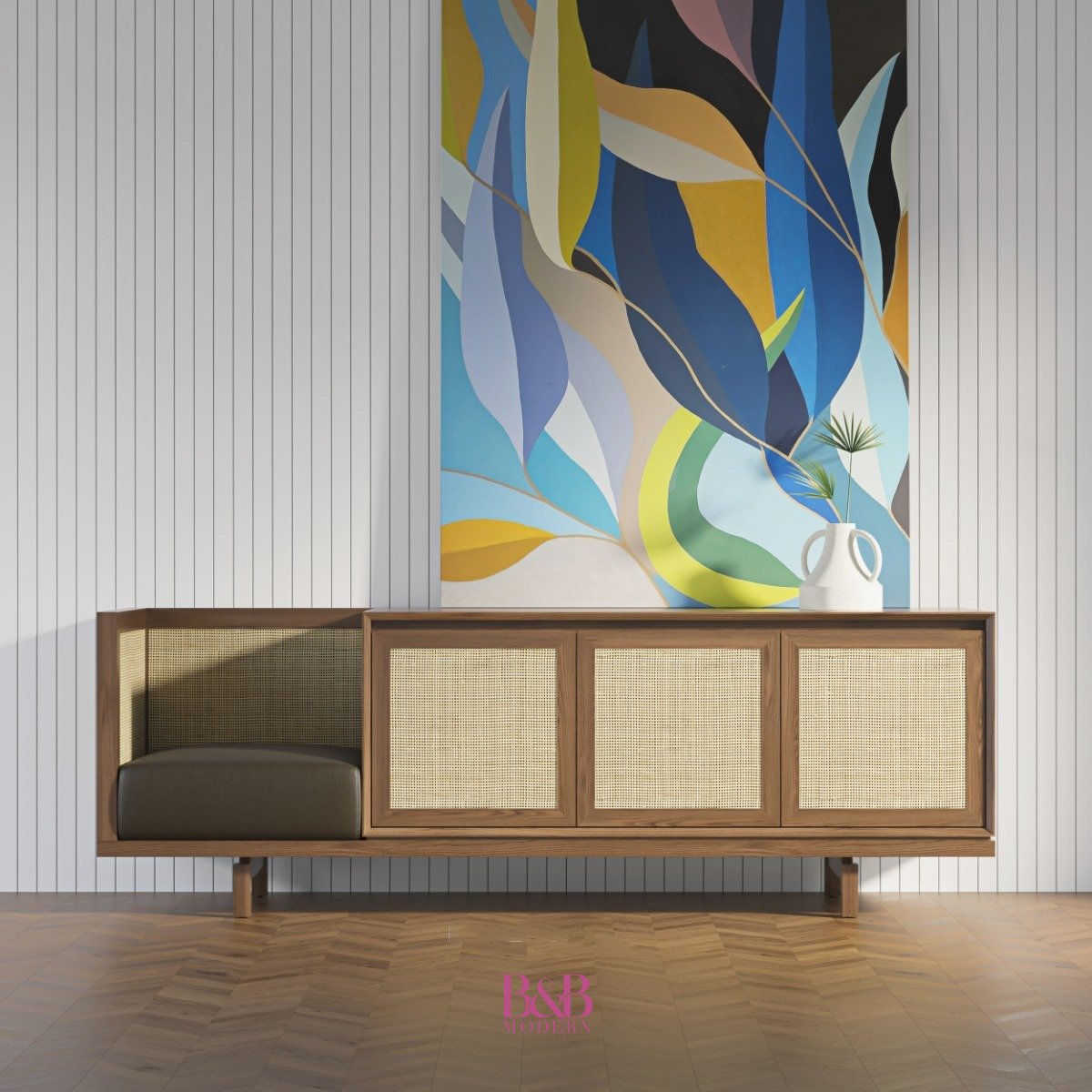 Maisie Rattan Shoe Rack -Golden Teak-L